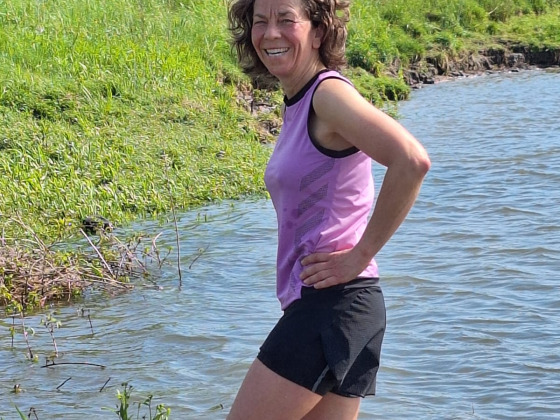 Gaby loopt voor spieren