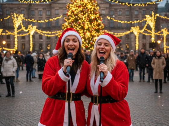 Optreden op de Dam door Fleur Overgaag & Laura Holscher